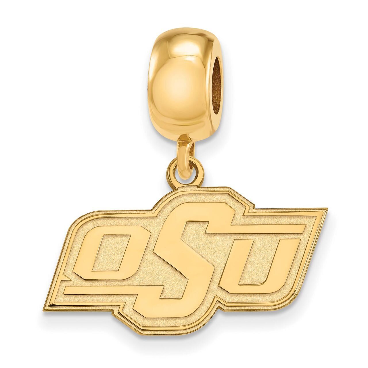 Oklahoma State University Bead Charm Small Dangle Gold-plated Silver GP035OKS