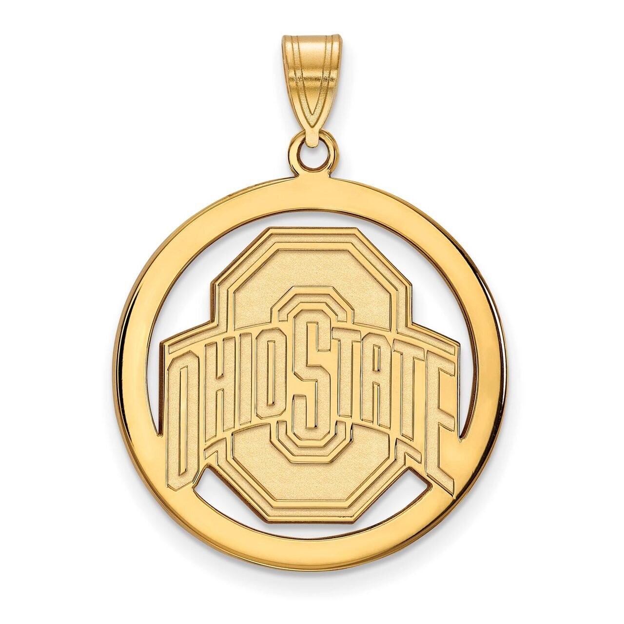 Ohio State University L Pendant in Circle Gold-plated Silver GP035OSU, MPN: GP035OSU, 886774937434