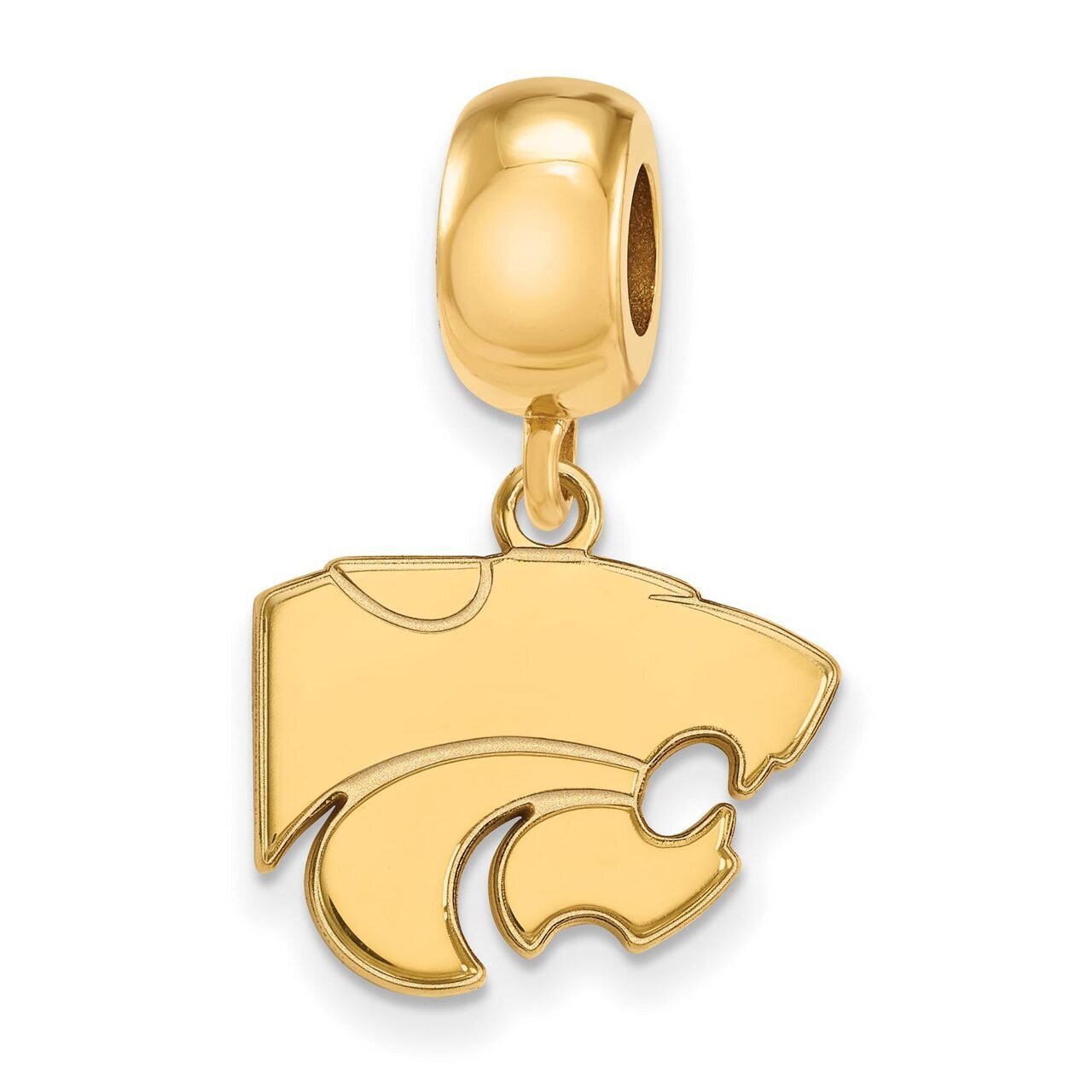 Kansas State University Bead Charm Small Dangle Gold-plated Silver GP036KSU