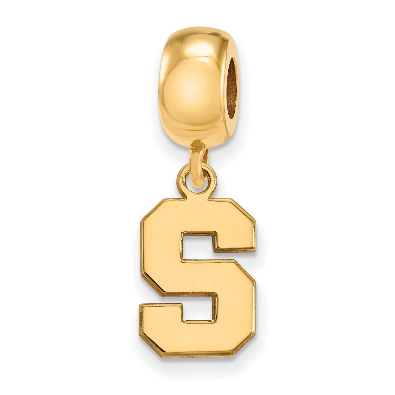 Michigan State University Bead Charm Small Dangle Gold-plated Silver GP036MIS