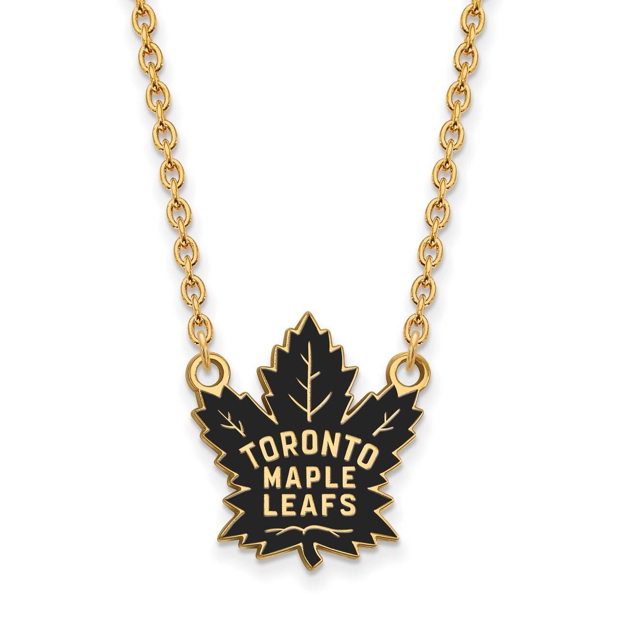 Toronto Maple Leafs Large Enamel Pendant with Chain Necklace Gold-plated Silver GP036MLE-18, MPN: G…