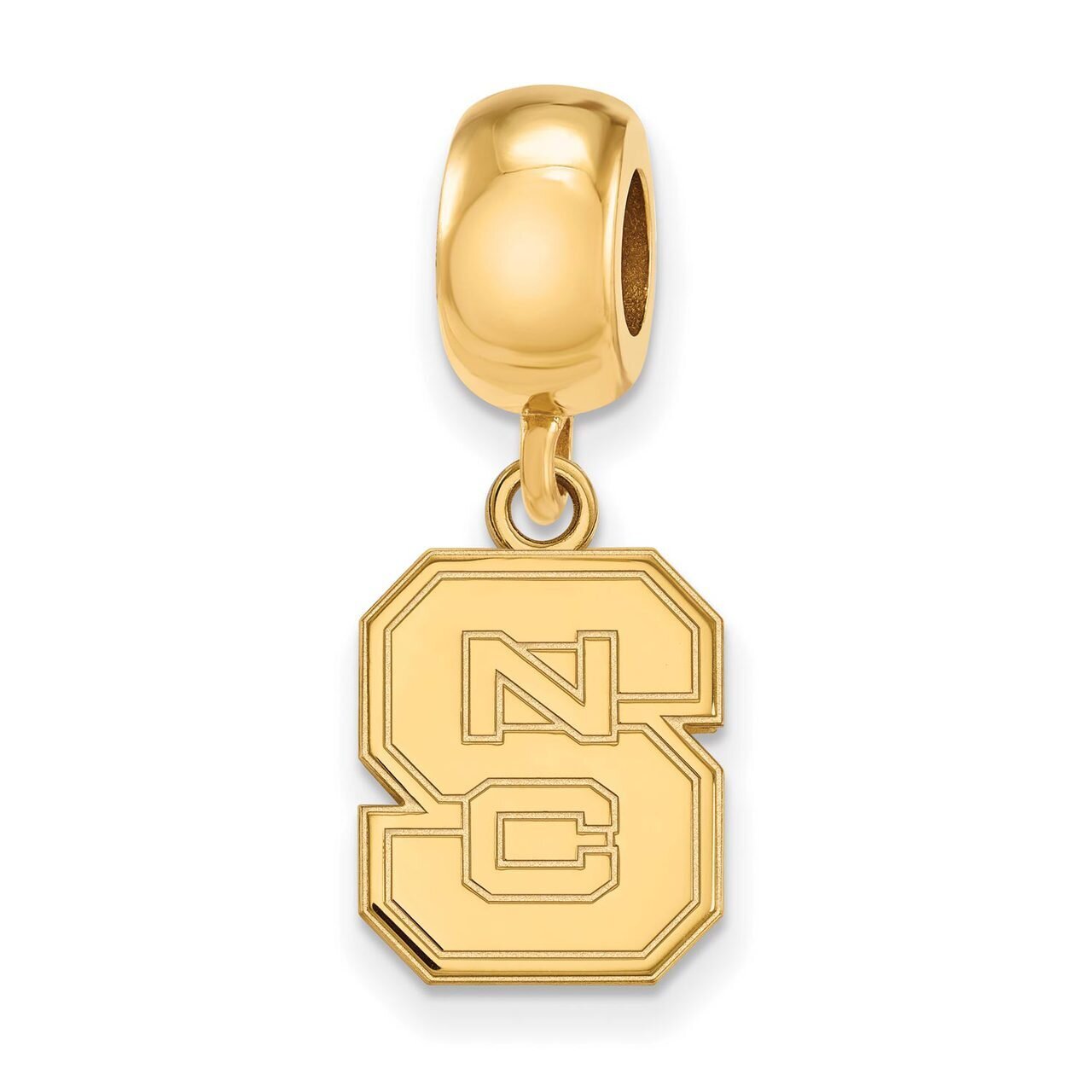 North Carolina State University Bead Charm Small Dangle Gold-plated Silver GP036NCS