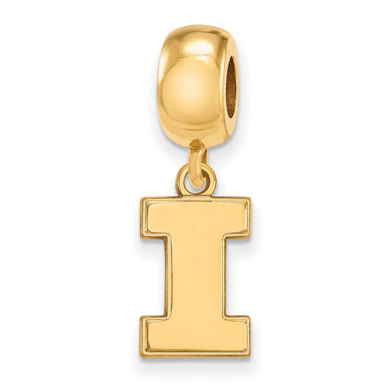 University of Illinois Bead Charm Small Dangle Gold-plated Silver GP036UIL