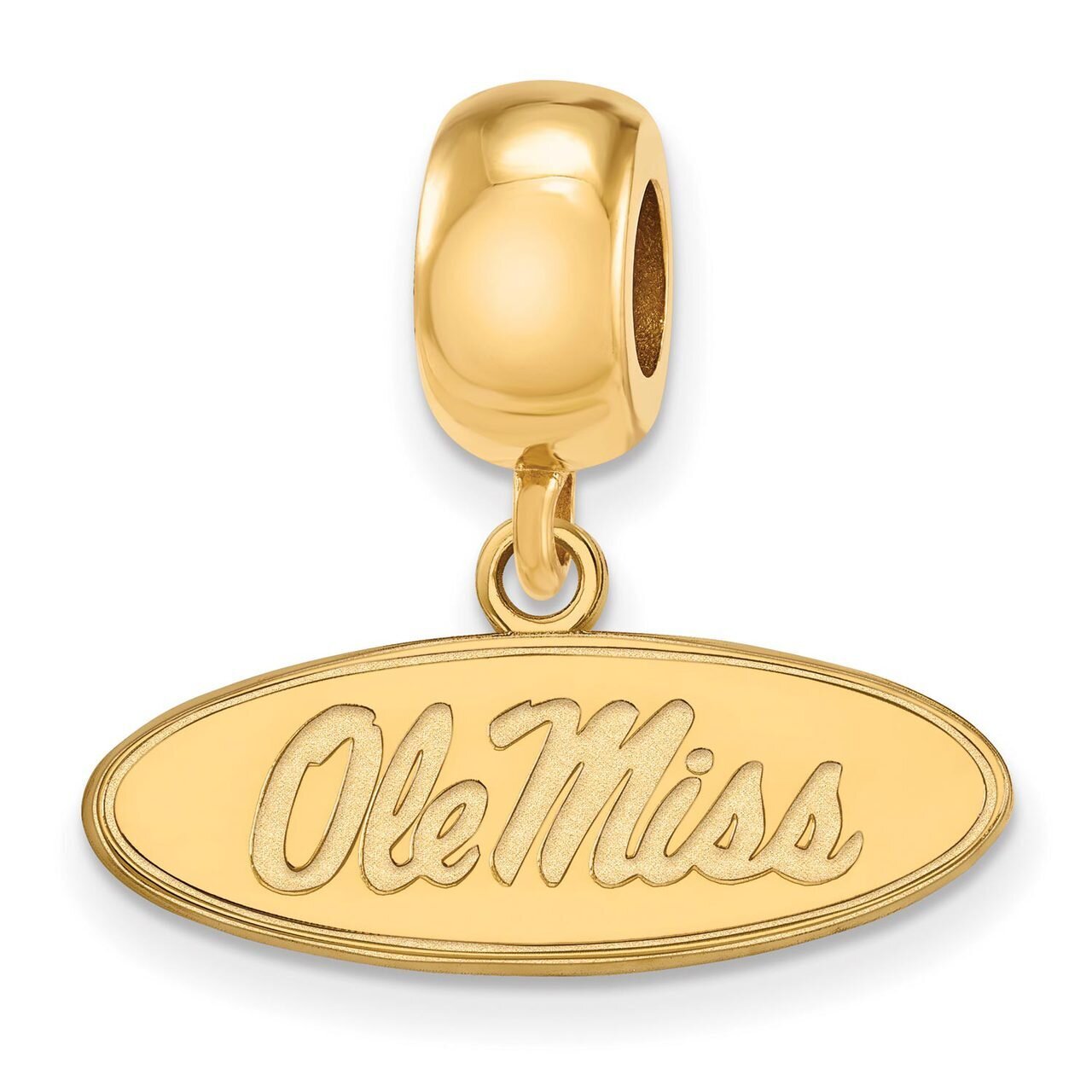 University of Missisippi Bead Charm Small Dangle Gold-plated Silver GP036UMS