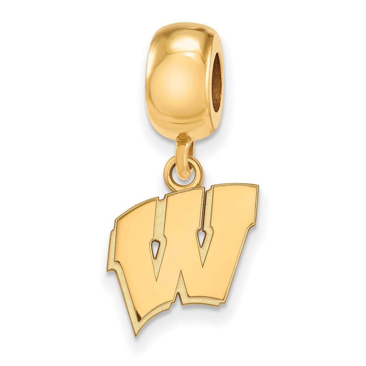 University of Wisconsin Bead Charm Small Dangle Gold-plated Silver GP036UWI