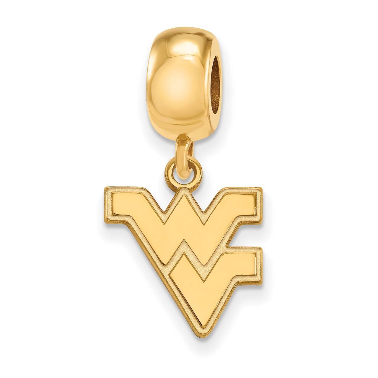West Virginia University Bead Charm Small Dangle Gold-plated Silver GP036WVU, MPN: GP036WVU, 886774…