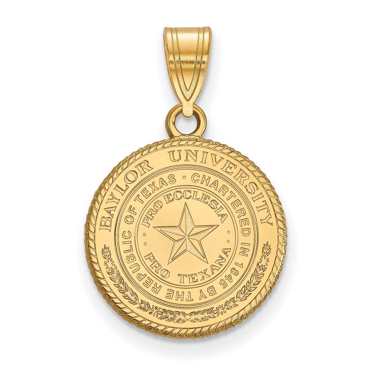 Baylor University Medium Crest Pendant Gold-plated Silver GP037BU