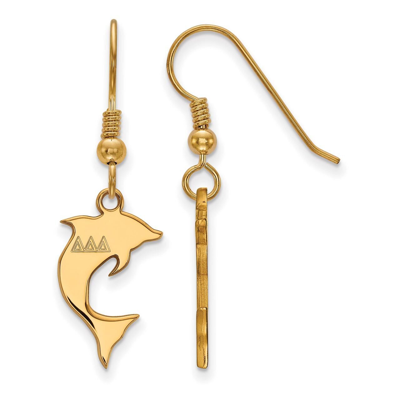 Delta Delta Delta Medium Dangle Earrings Gold-plated Silver GP037DDD, MPN: GP037DDD, 886774938745