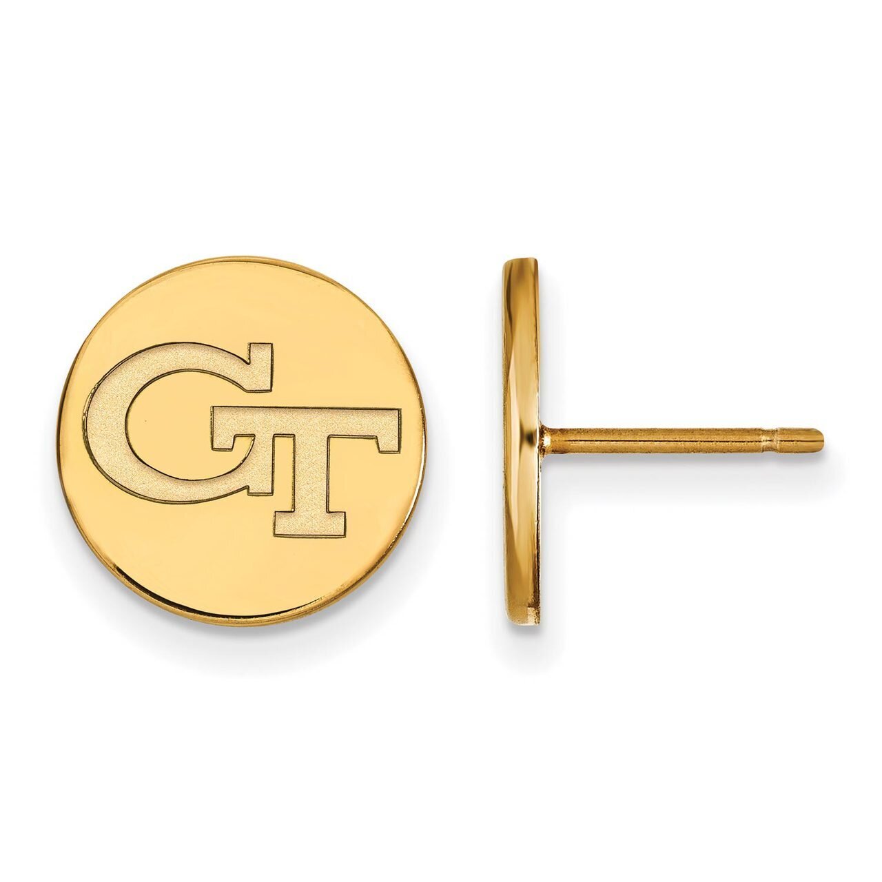 Georgia Institute of Technology Small Disc Earring Gold-plated Silver GP037GT