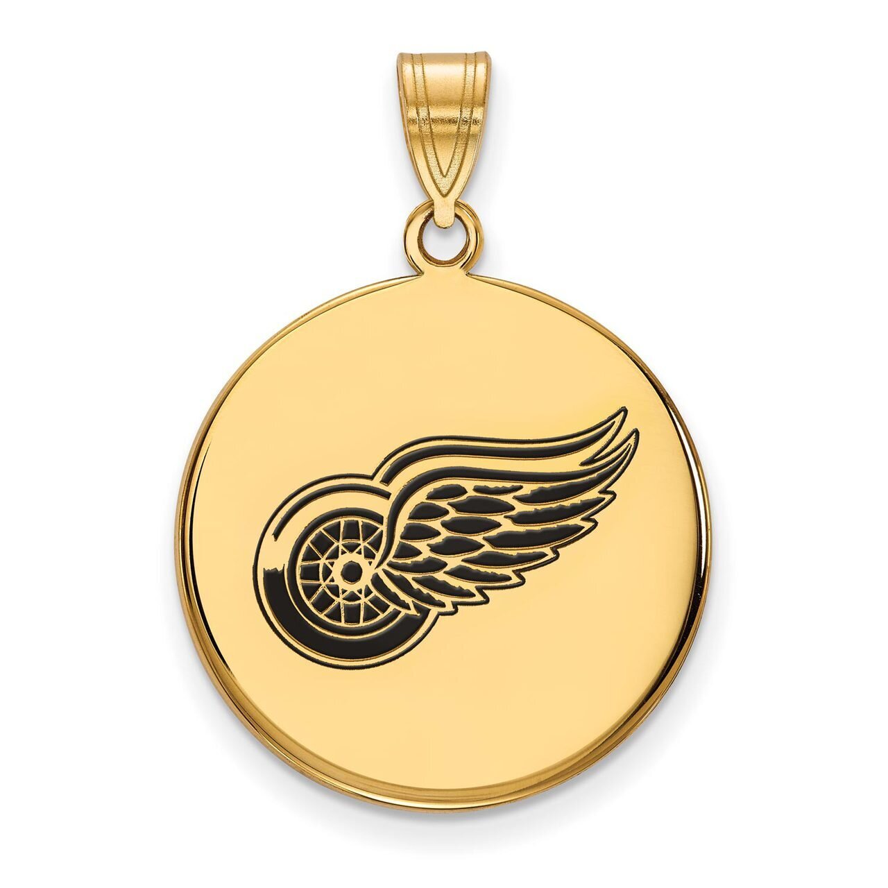 Detroit Red Wings Large Enamel Disc Pendant Gold-plated Silver GP037RWI, MPN: GP037RWI, 886774744476