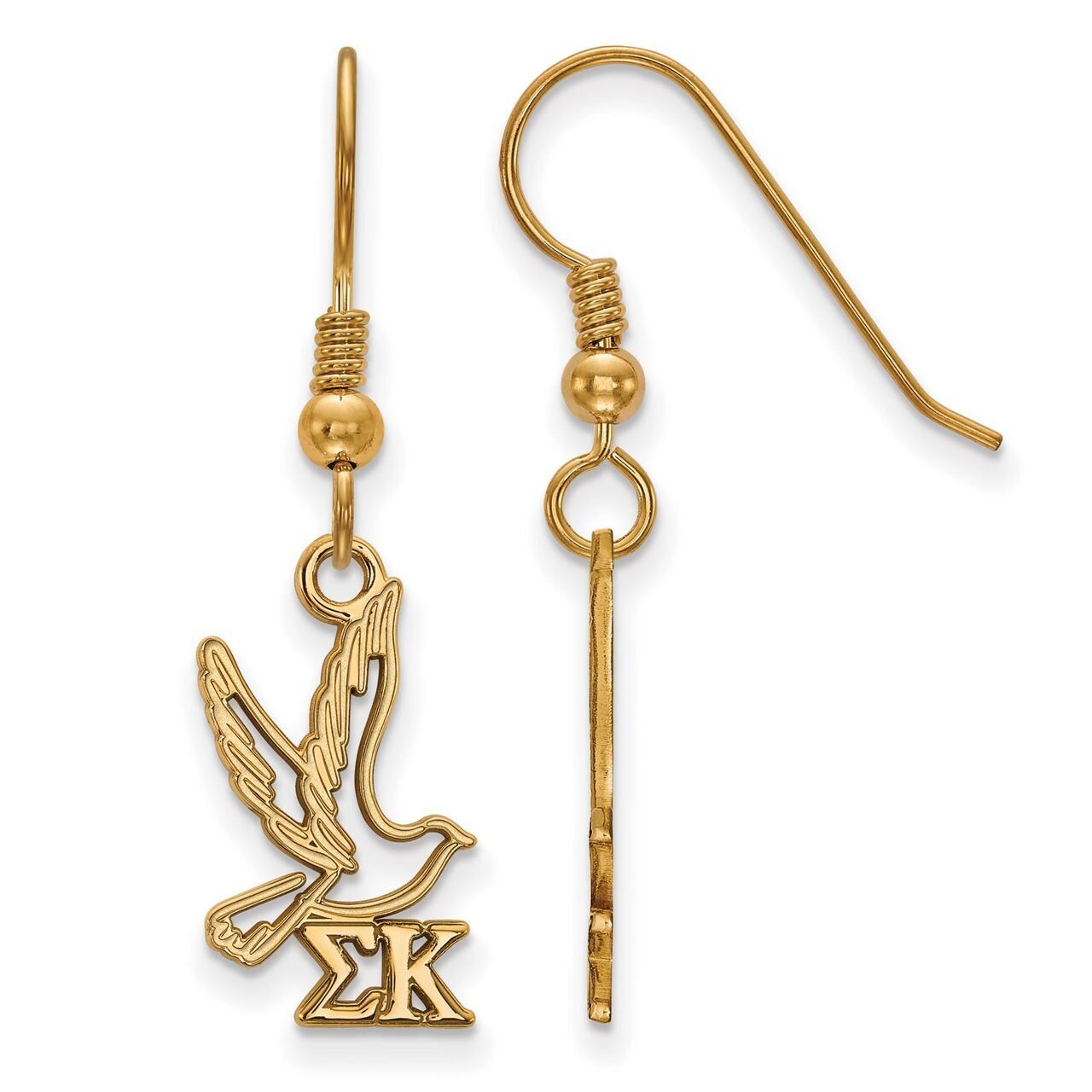 Sigma Kappa Medium Dangle Earrings Gold-plated Silver GP037SKP, MPN: GP037SKP, 886774938967