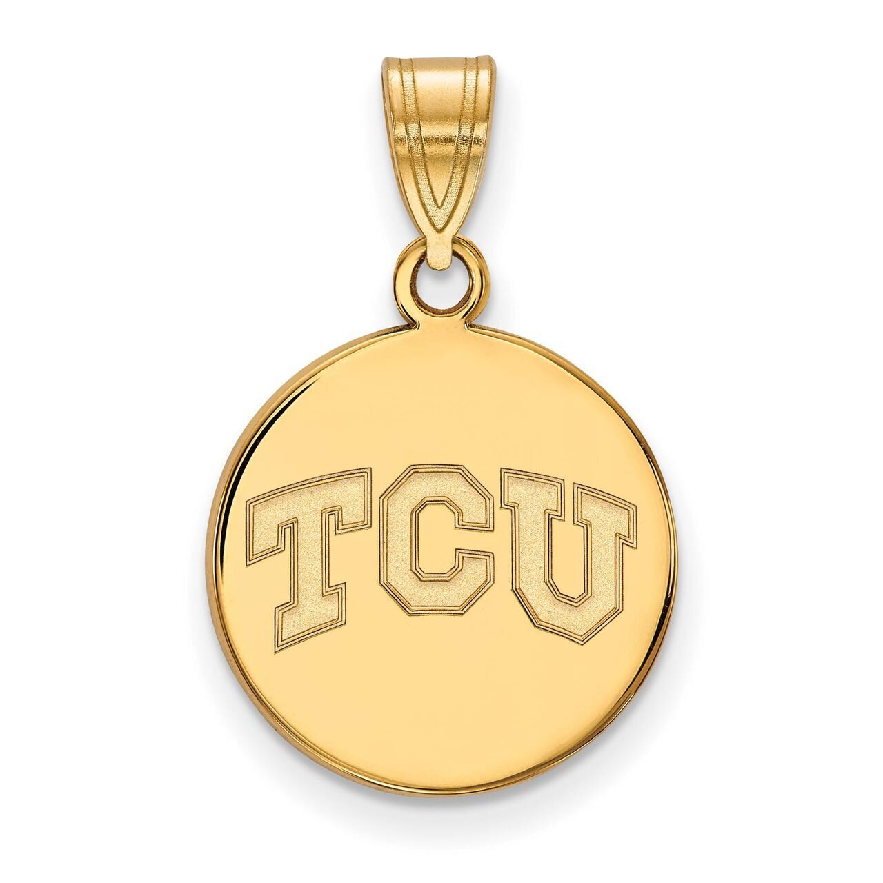 Texas Christian University Medium Disc Pendant Gold-plated Silver GP037TCU
