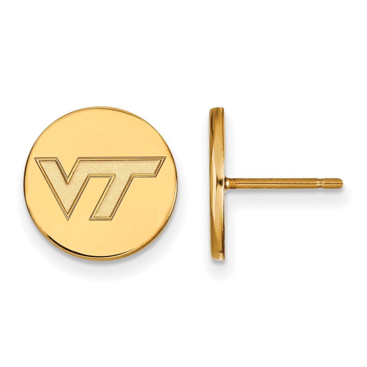 Virginia Tech Small Disc Earring Gold-plated Silver GP037VTE, MPN: GP037VTE, 886774939155