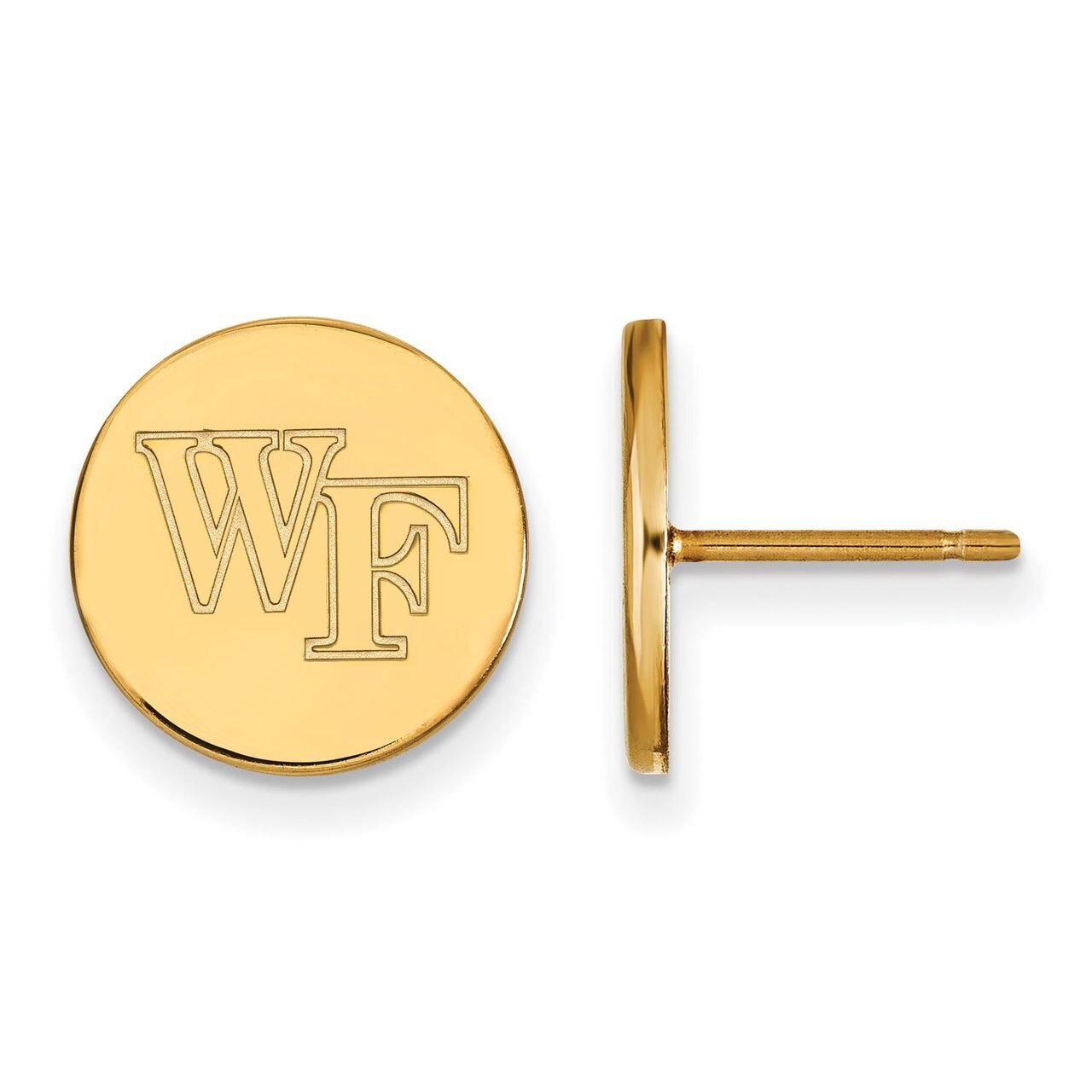 Wake Forest University Small Disc Earring Gold-plated Silver GP037WFU, MPN: GP037WFU, 886774939179