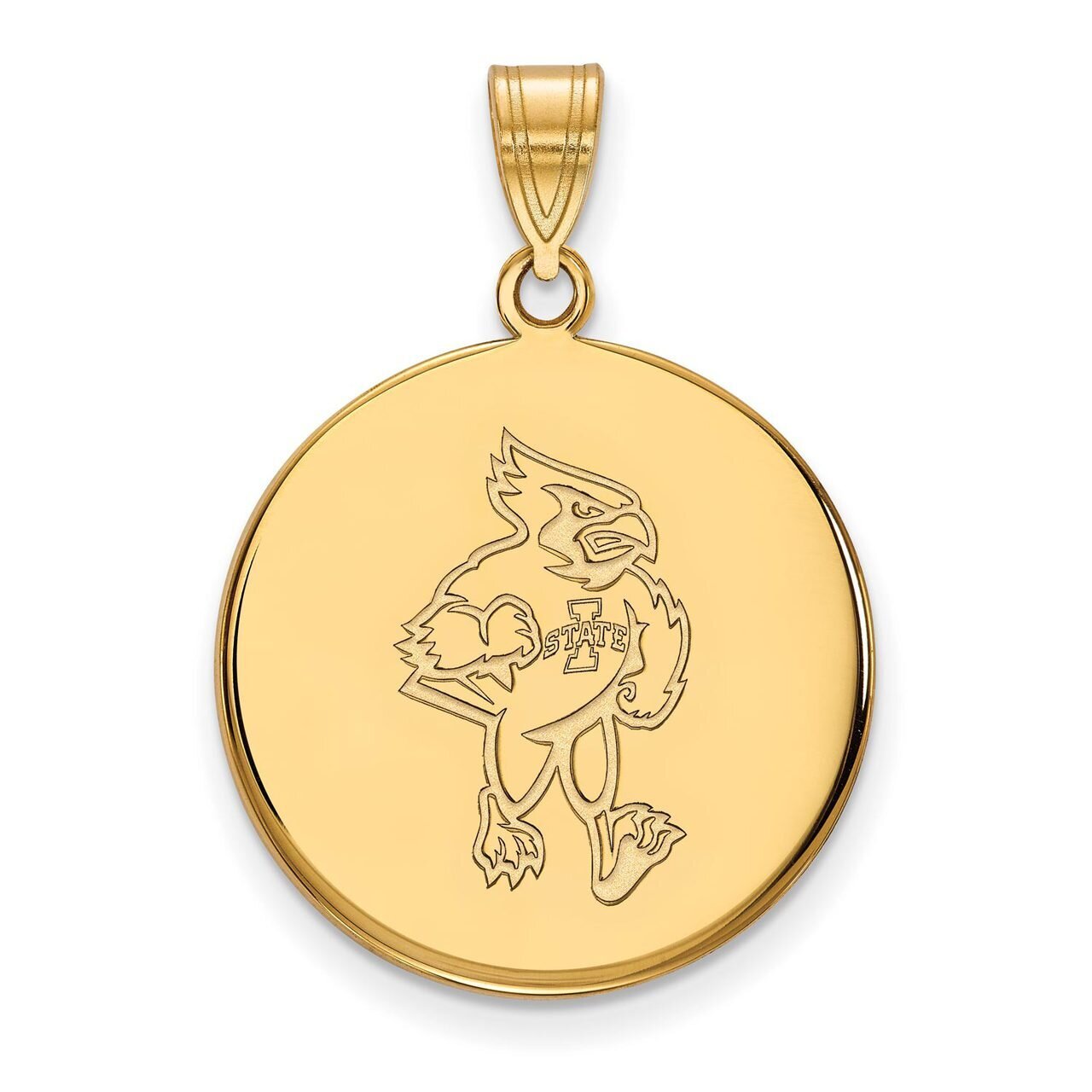Iowa State University Large Disc Pendant Gold-plated Silver GP038IAS