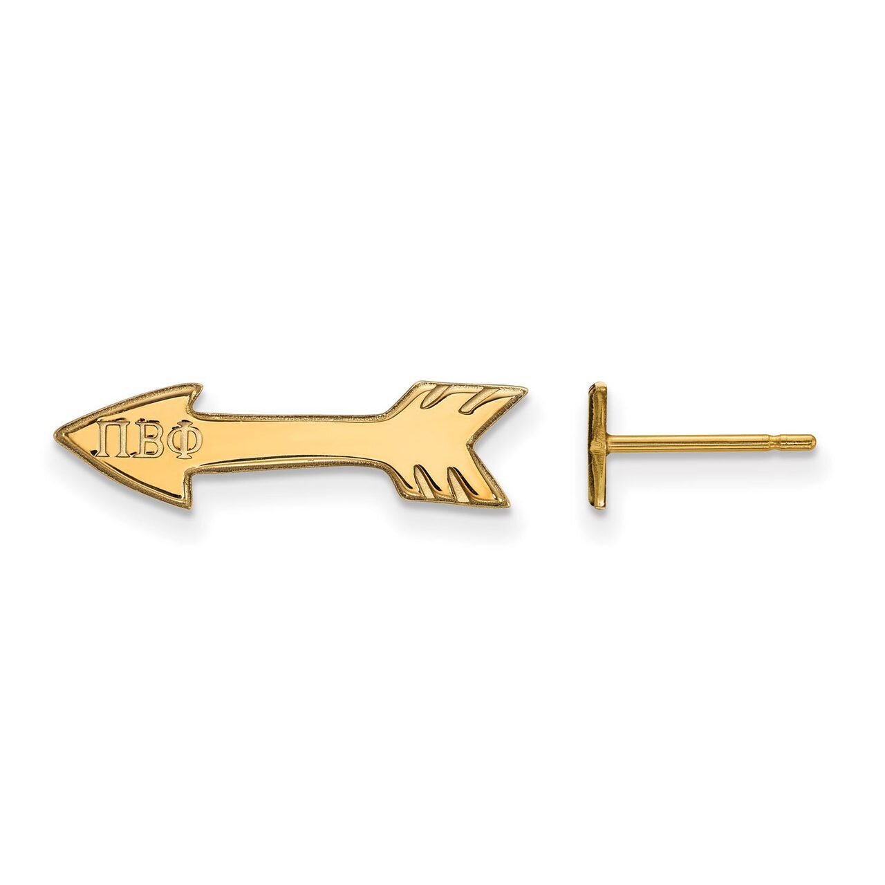 Pi Beta Phi Extra Small Post Earrings Gold-plated Silver GP038PBP, MPN: GP038PBP, 886774939469