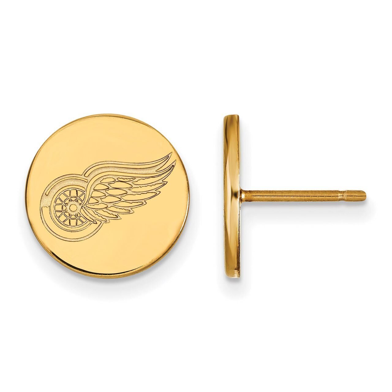Detroit Red Wings Small Disc Earring Gold-plated Silver GP038RWI, MPN: GP038RWI, 886774939513