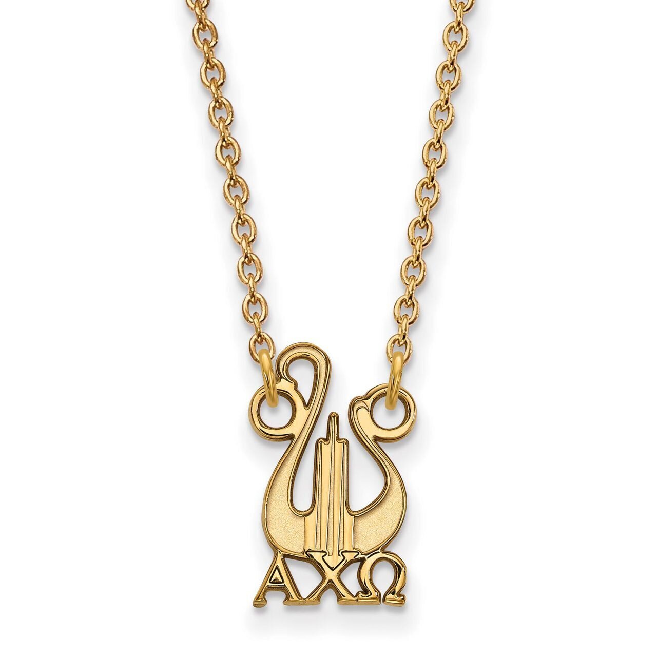 Alpha Chi Omega Extra Small Pendant with 18 Inch Chain Gold-plated Silver GP039ACO-18, MPN: GP039AC…