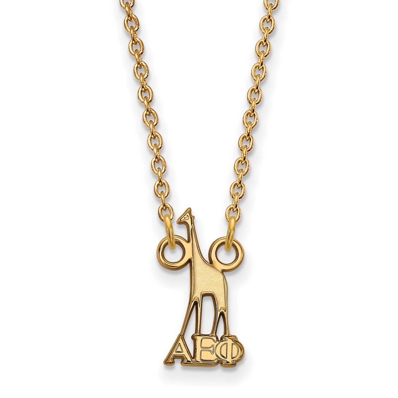 Alpha Epsilon Phi Extra Small Pendant with 18 Inch Chain Gold-plated Silver GP039AEP-18