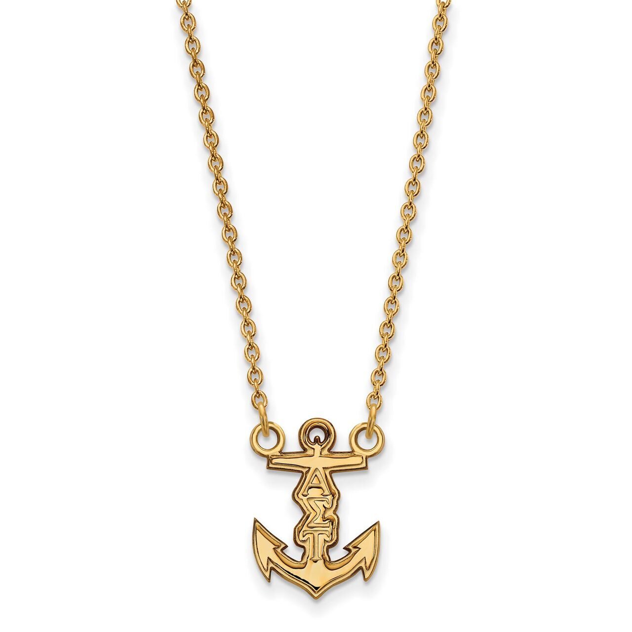 Alpha Sigma Tau Extra Small Pendant with 18 Inch Chain Gold-plated Silver GP039ALS-18, MPN: GP039AL…