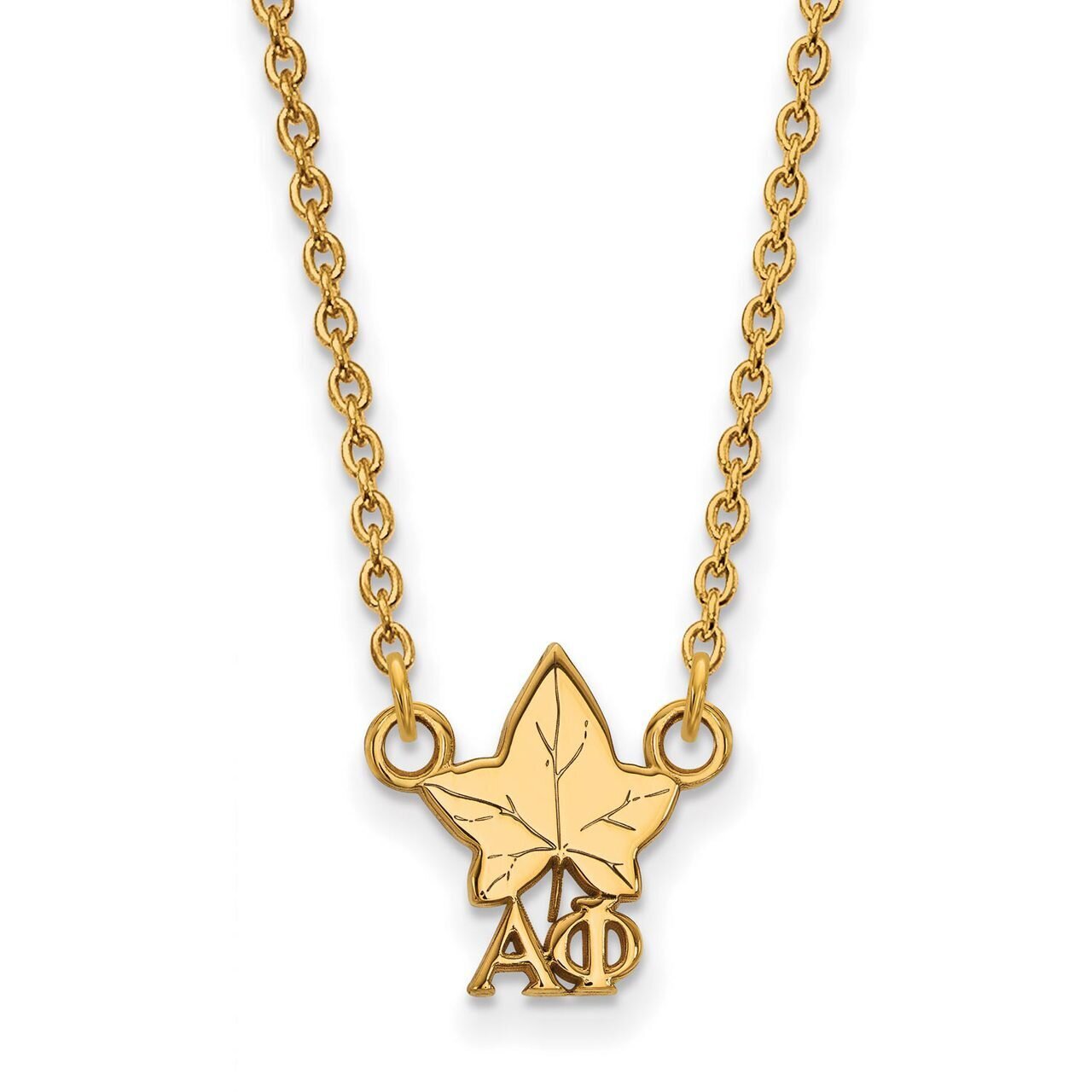 Alpha Phi Extra Small Pendant with 18 Inch Chain Gold-plated Silver GP039APH-18