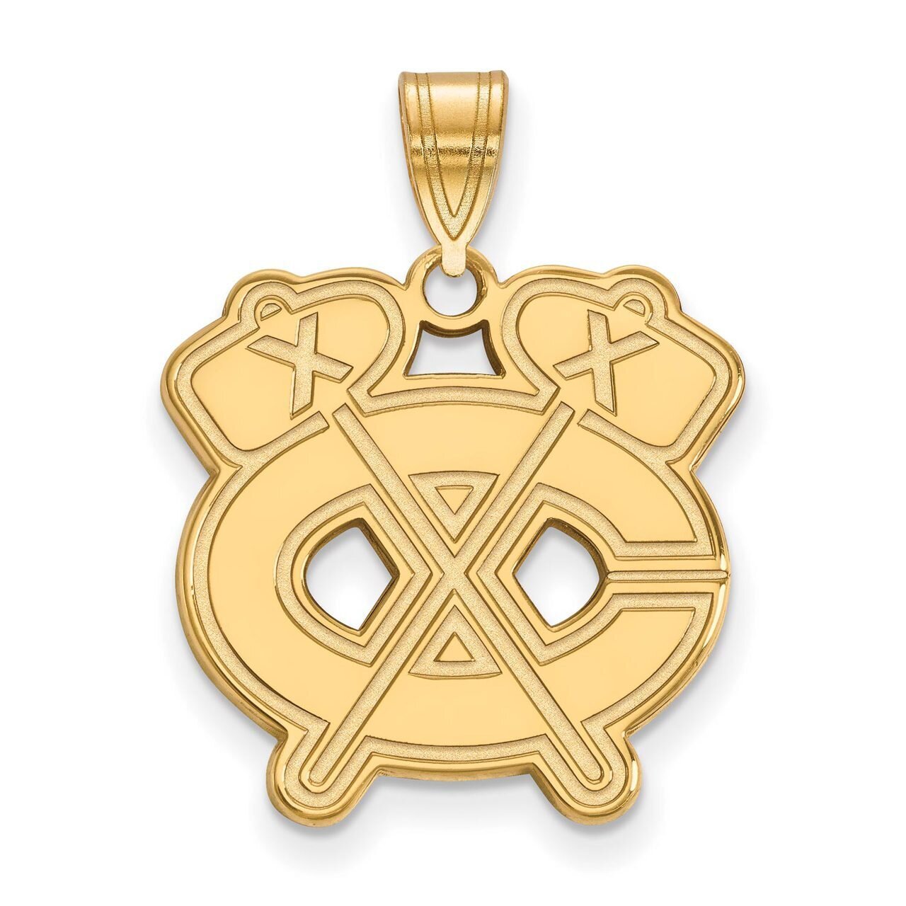 Chicago Blackhawks Large Pendant Gold-plated Silver GP039BLA, MPN: GP039BLA, 886774744506