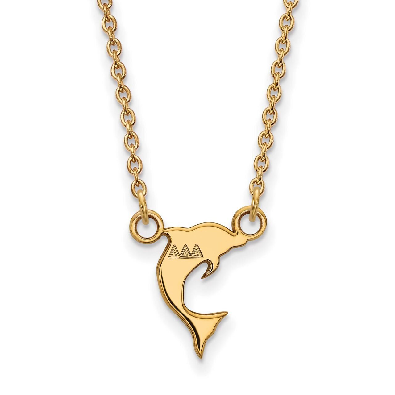 Delta Delta Delta Extra Small Pendant with 18 Inch Chain Gold-plated Silver GP039DDD-18, MPN: GP039…
