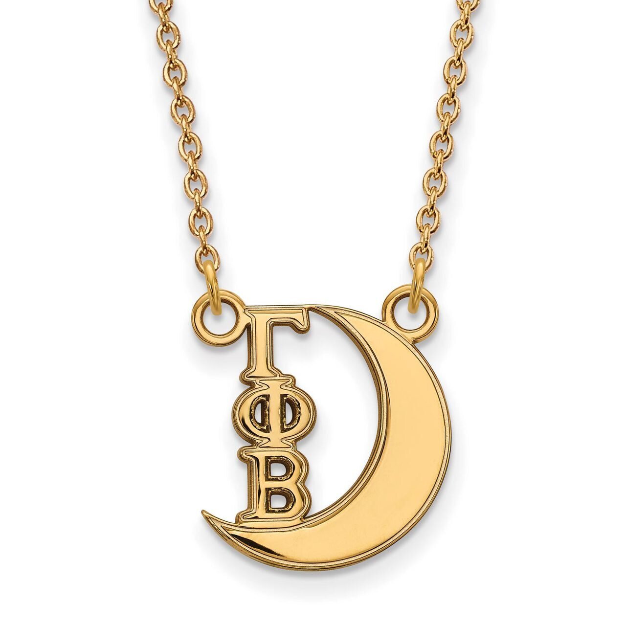 Gamma Phi Beta Extra Small Pendant with 18 Inch Chain Gold-plated Silver GP039GPB-18