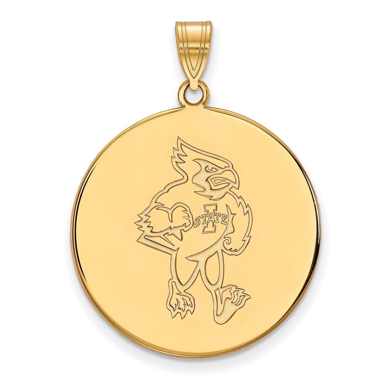 Iowa State University x-Large Disc Pendant Gold-plated Silver GP039IAS