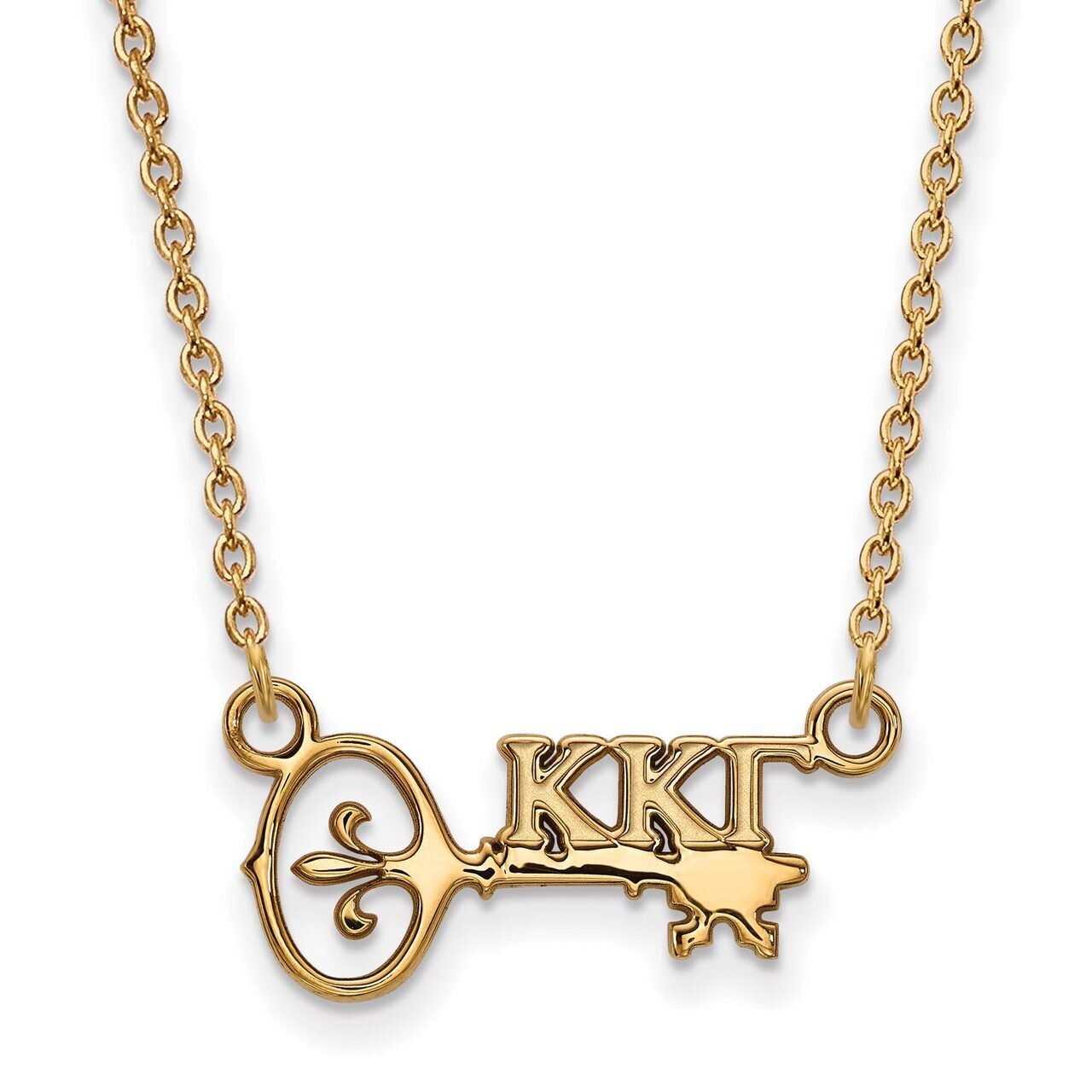 Kappa Kappa Gamma Extra Small Pendant with 18 Inch Chain Gold-plated Silver GP039KKG-18, MPN: GP039…