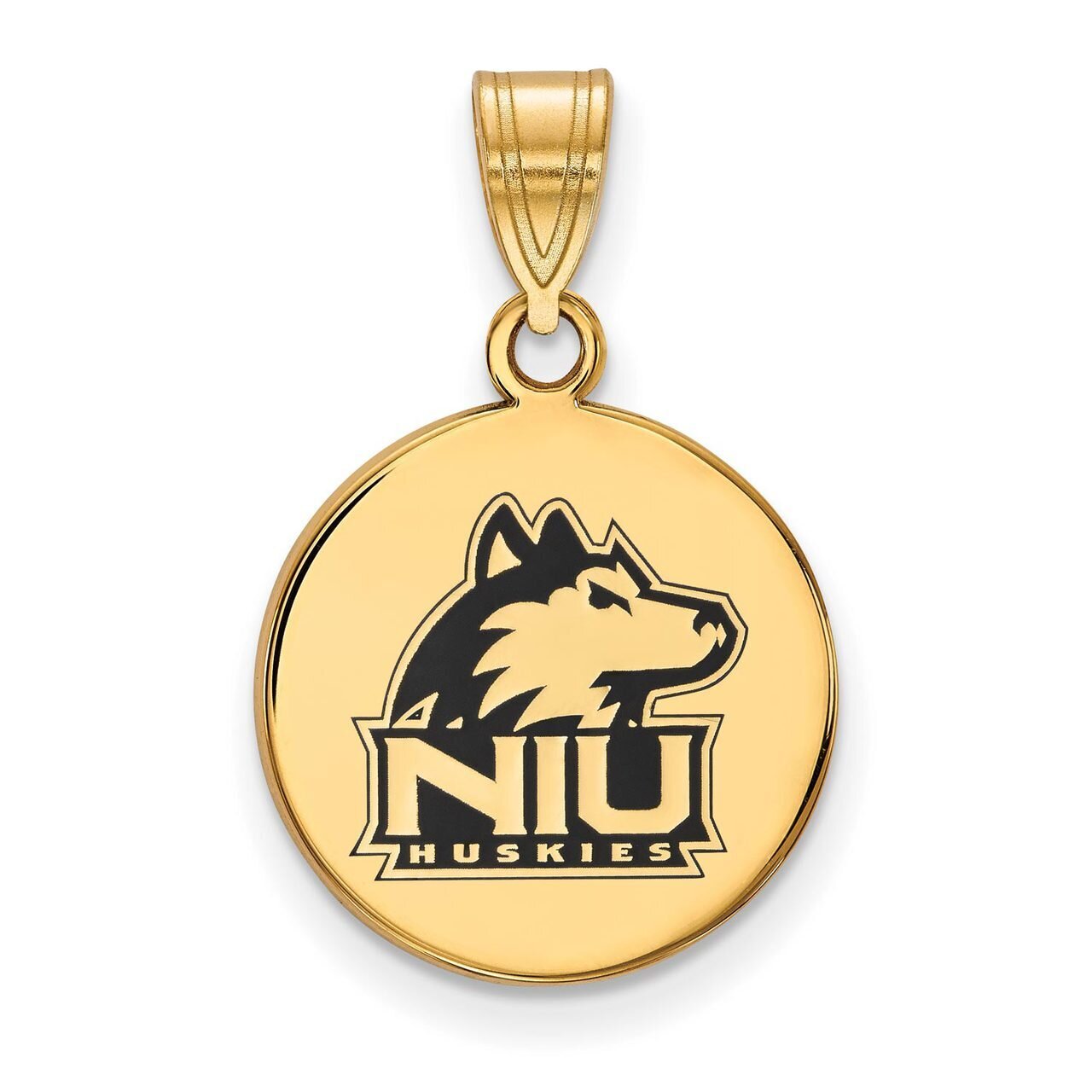 Northern Illinois University Medium Enamel Disc Pendant Gold-plated Silver GP039NIU, MPN: GP039NIU,…