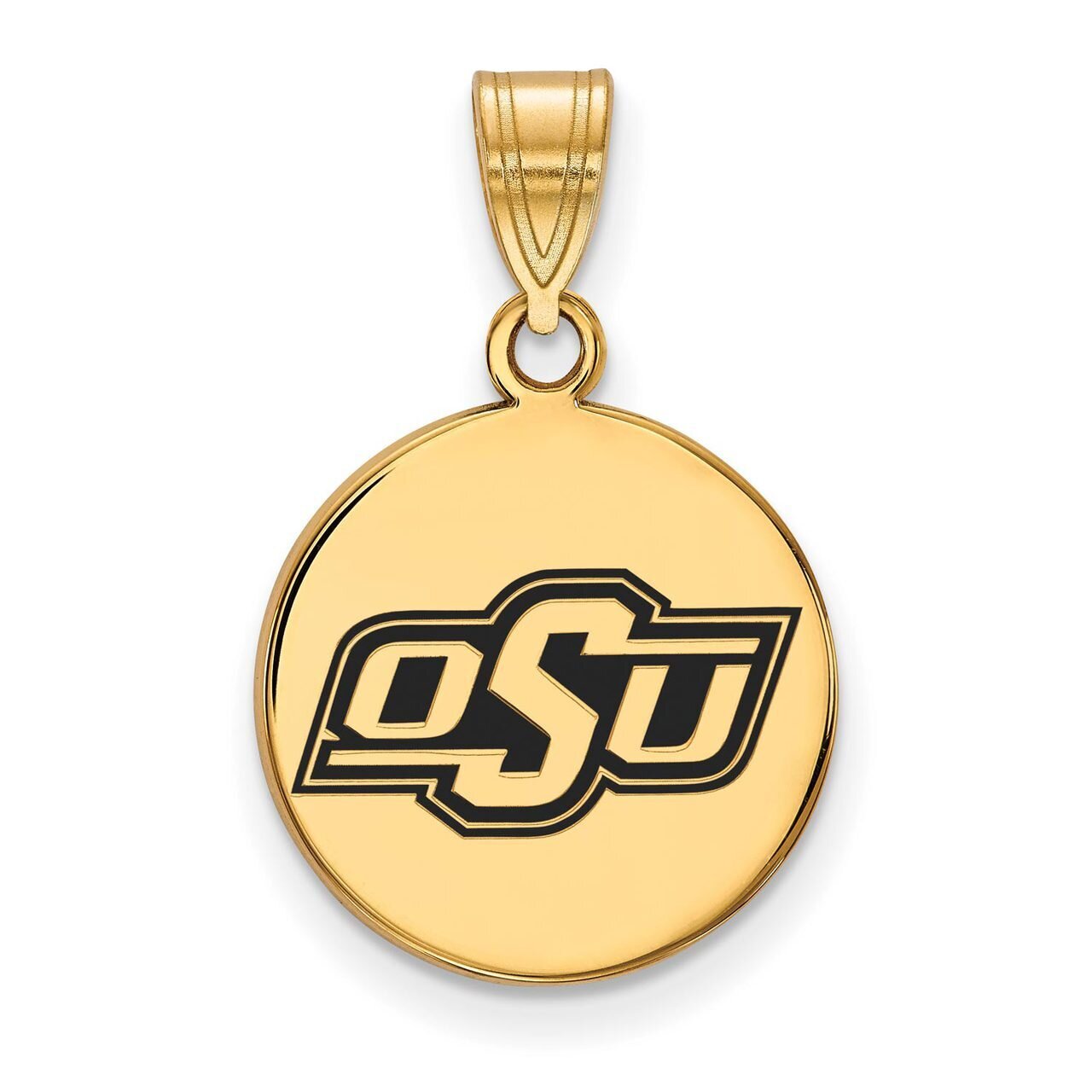 Oklahoma State University Medium Enamel Disc Pendant Gold-plated Silver GP039OKS, MPN: GP039OKS, 88…