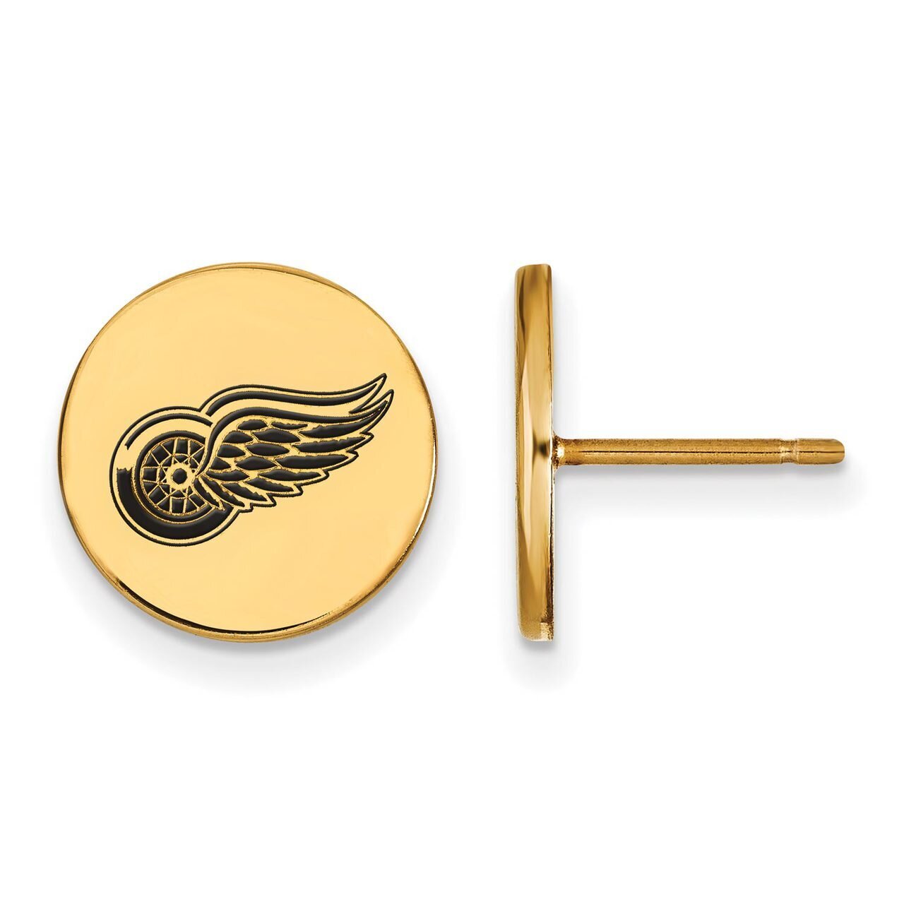 Detroit Red Wings Small Enamel Disc Earring Gold-plated Silver GP039RWI