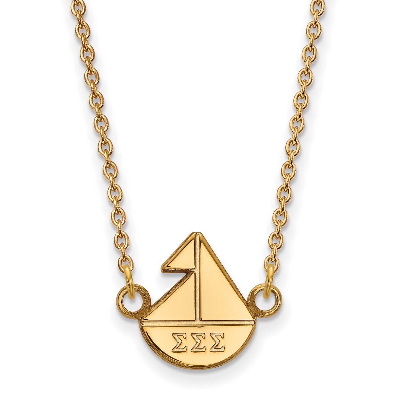 Sigma Sigma Sigma Extra Small Pendant with 18 Inch Chain Gold-plated Silver GP039SSS-18, MPN: GP039…
