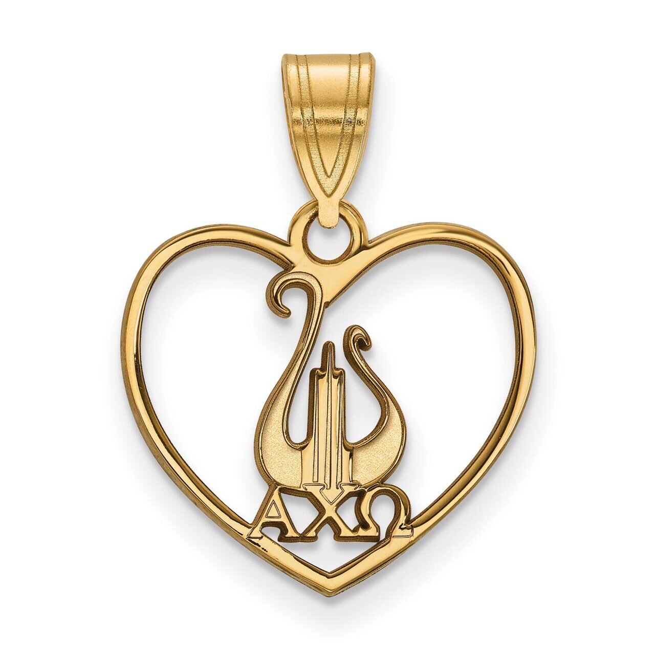 Alpha Chi Omega Heart Pendant Gold-plated Silver GP040ACO, MPN: GP040ACO, 886774940533