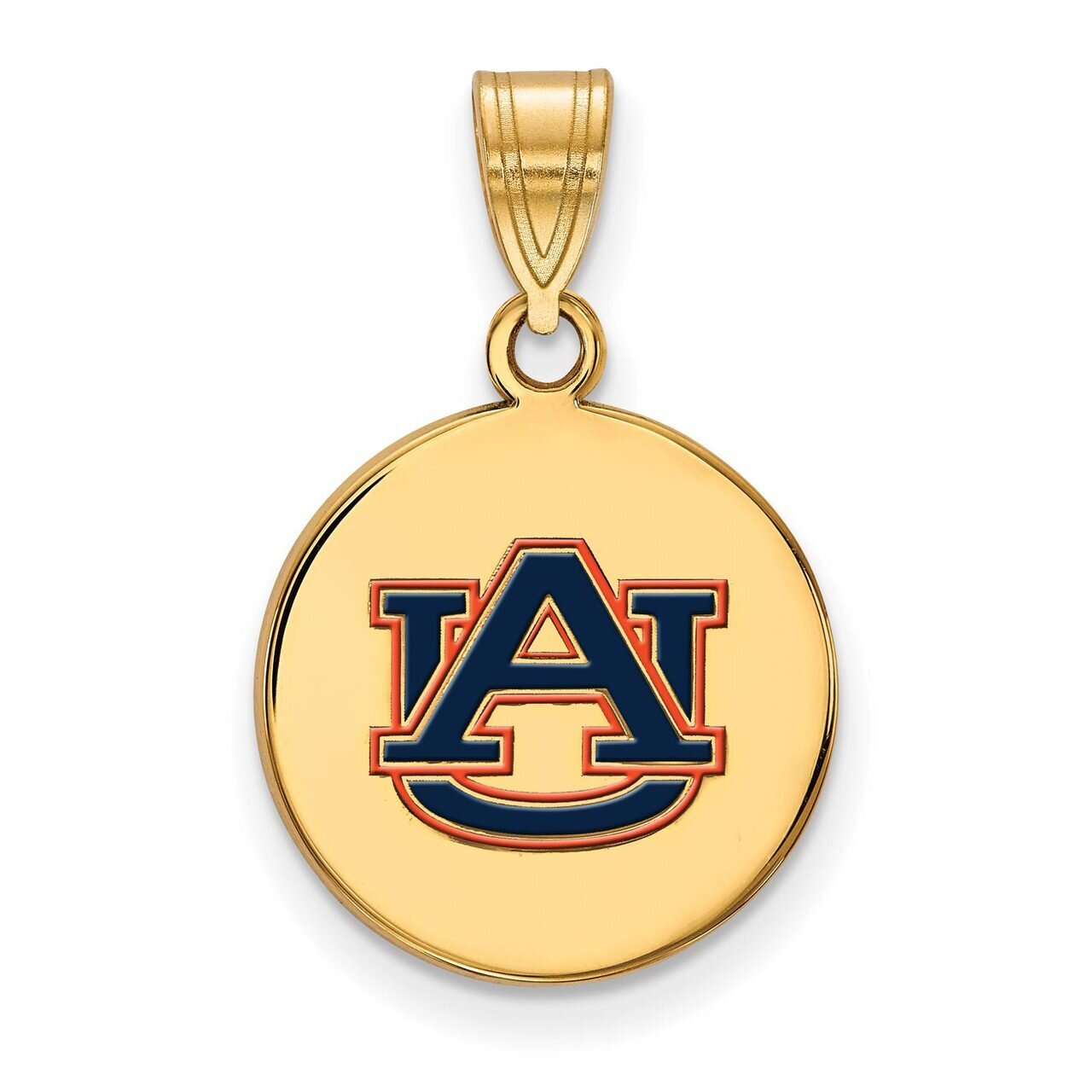 Auburn University Medium Enamel Disc Pendant Gold-plated Silver GP040AU