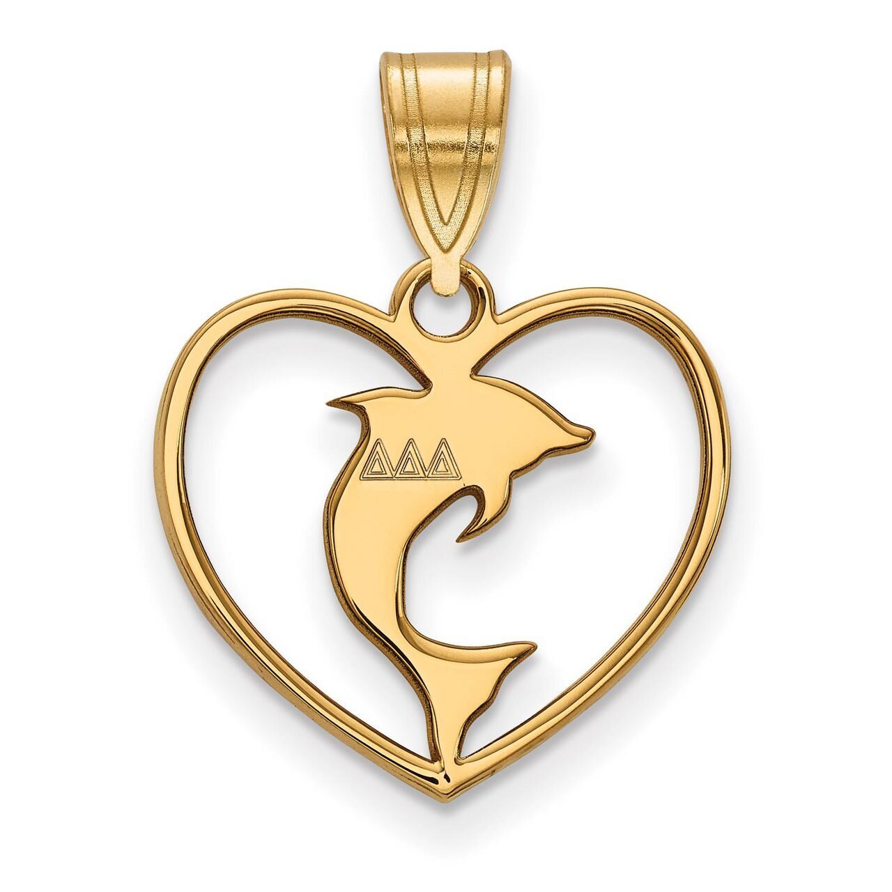 Delta Delta Delta Heart Pendant Gold-plated Silver GP040DDD, MPN: GP040DDD, 886774940656