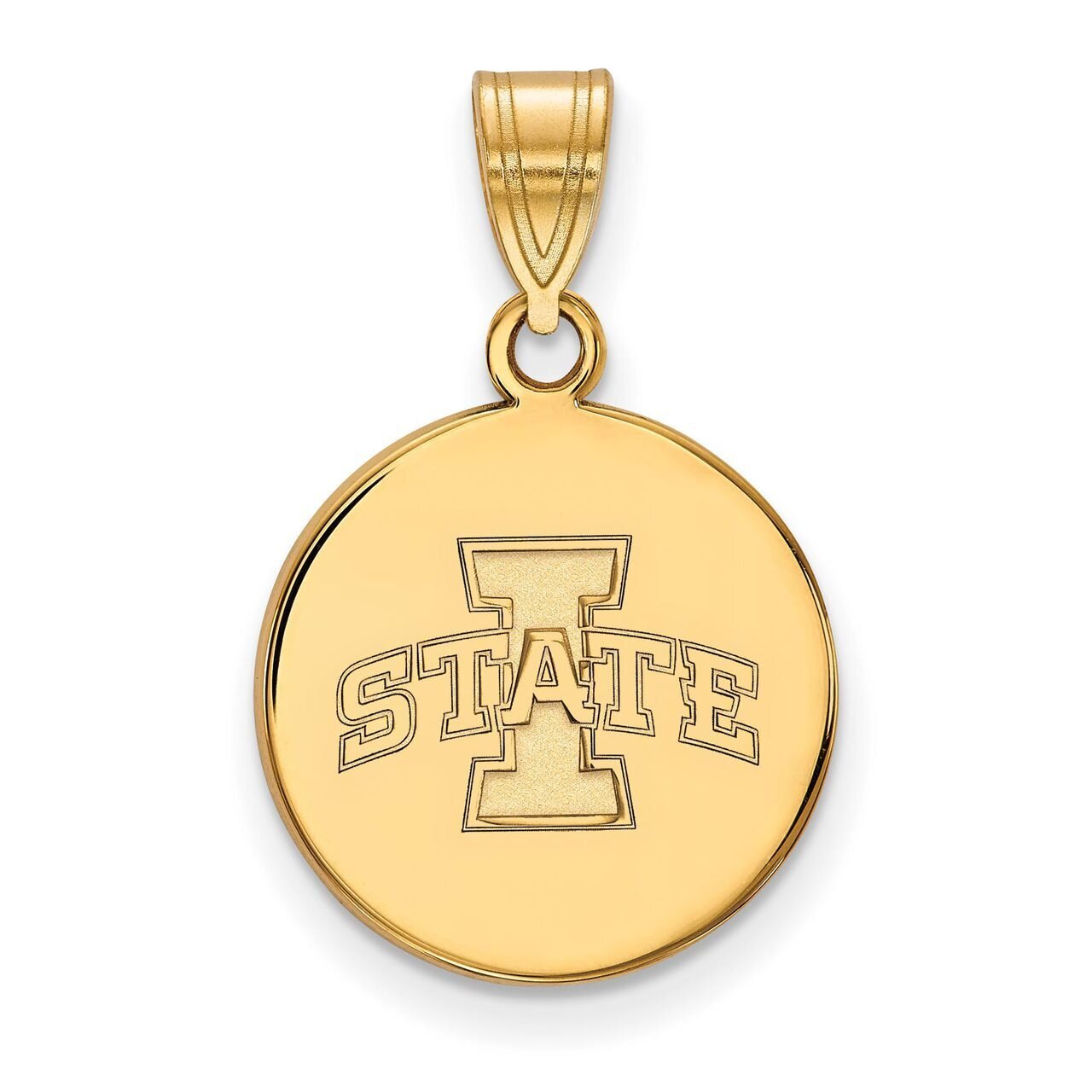 Iowa State University Medium Disc Pendant Gold-plated Silver GP040IAS, MPN: GP040IAS, 886774940724