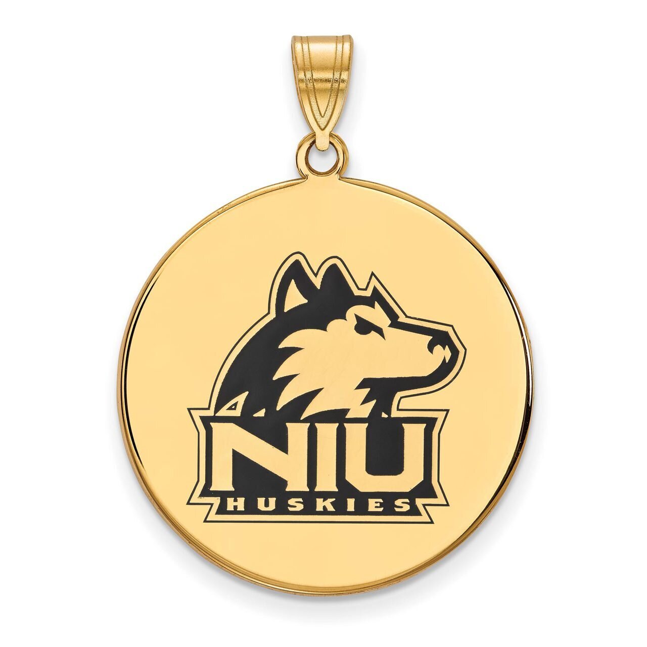 Northern Illinois University x-Large Enamel Disc Pendant Gold-plated Silver GP040NIU, MPN: GP040NIU…