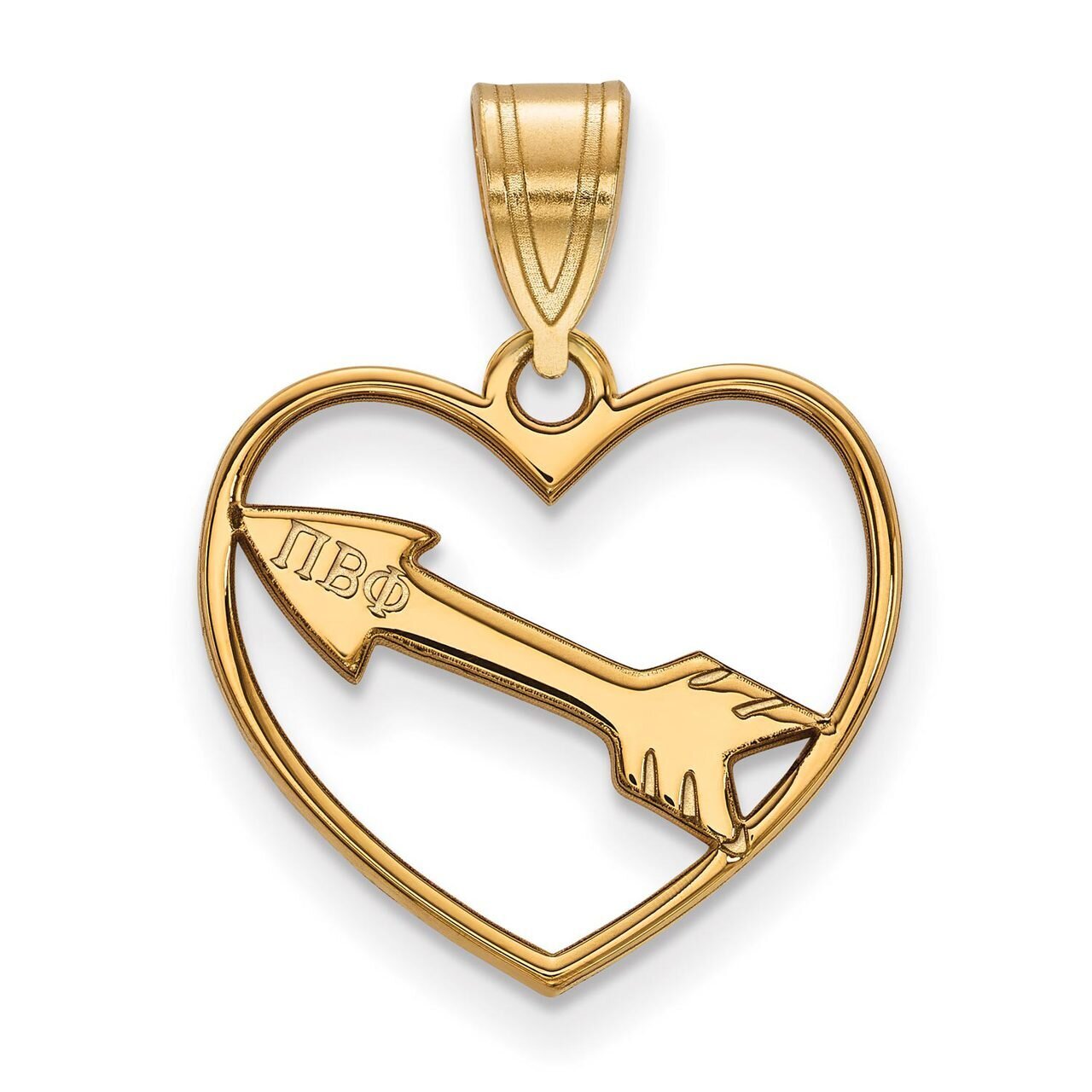 Pi Beta Phi Heart Pendant Gold-plated Silver GP040PBP, MPN: GP040PBP, 886774940830