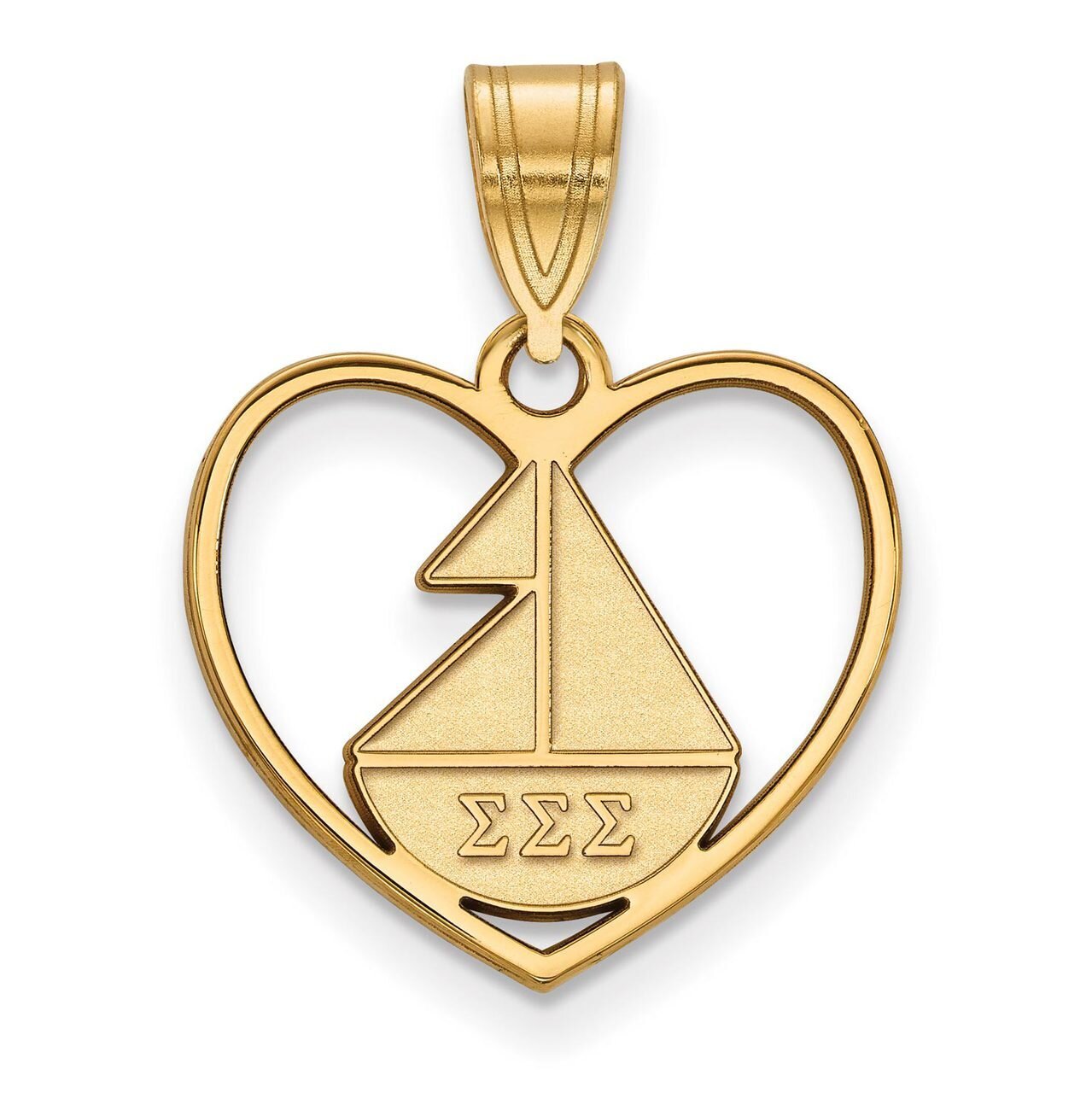 Sigma Sigma Sigma Heart Pendant Gold-plated Silver GP040SSS, MPN: GP040SSS, 886774940915