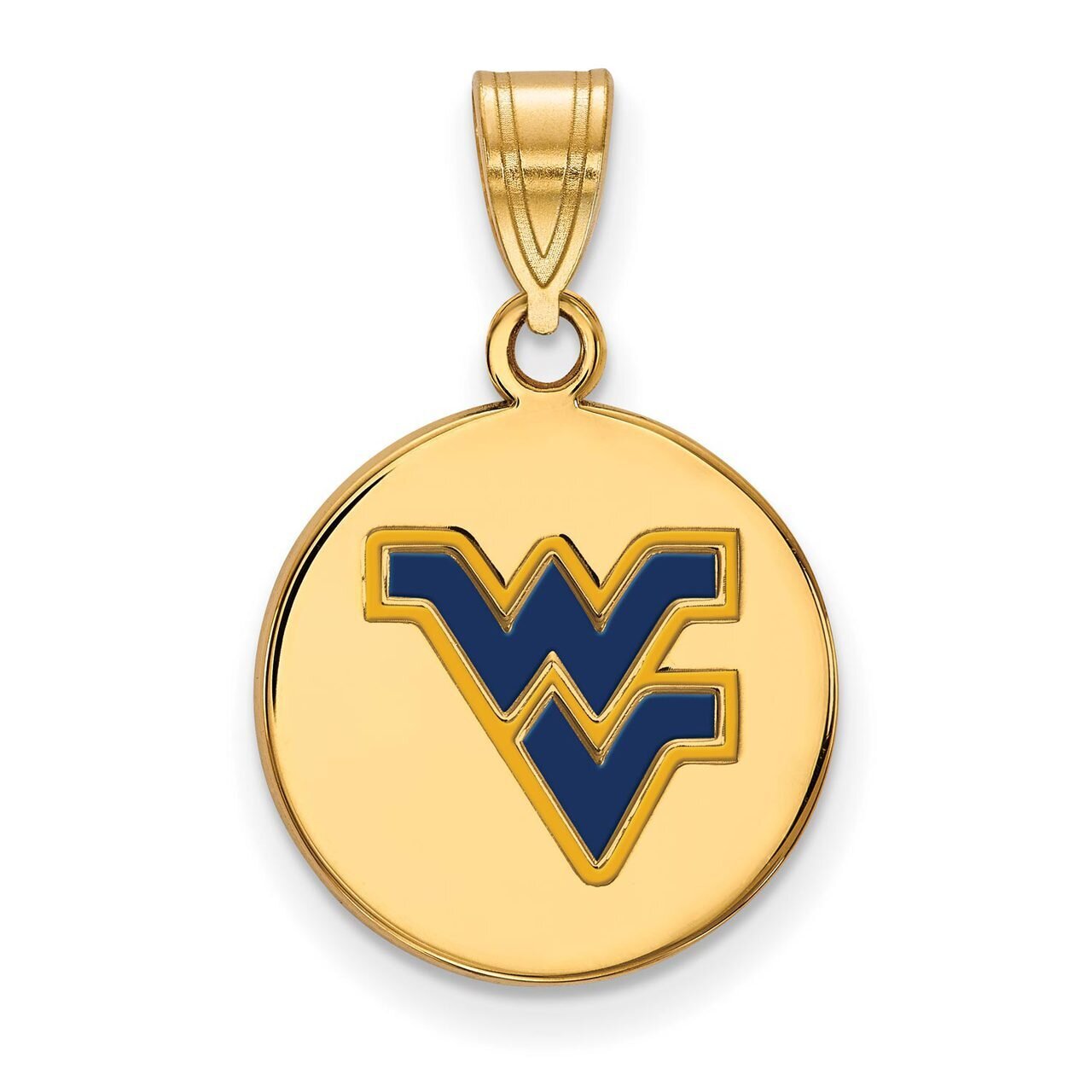 West Virginia University Medium Enamel Disc Pendant Gold-plated Silver GP040WVU, MPN: GP040WVU, 886…