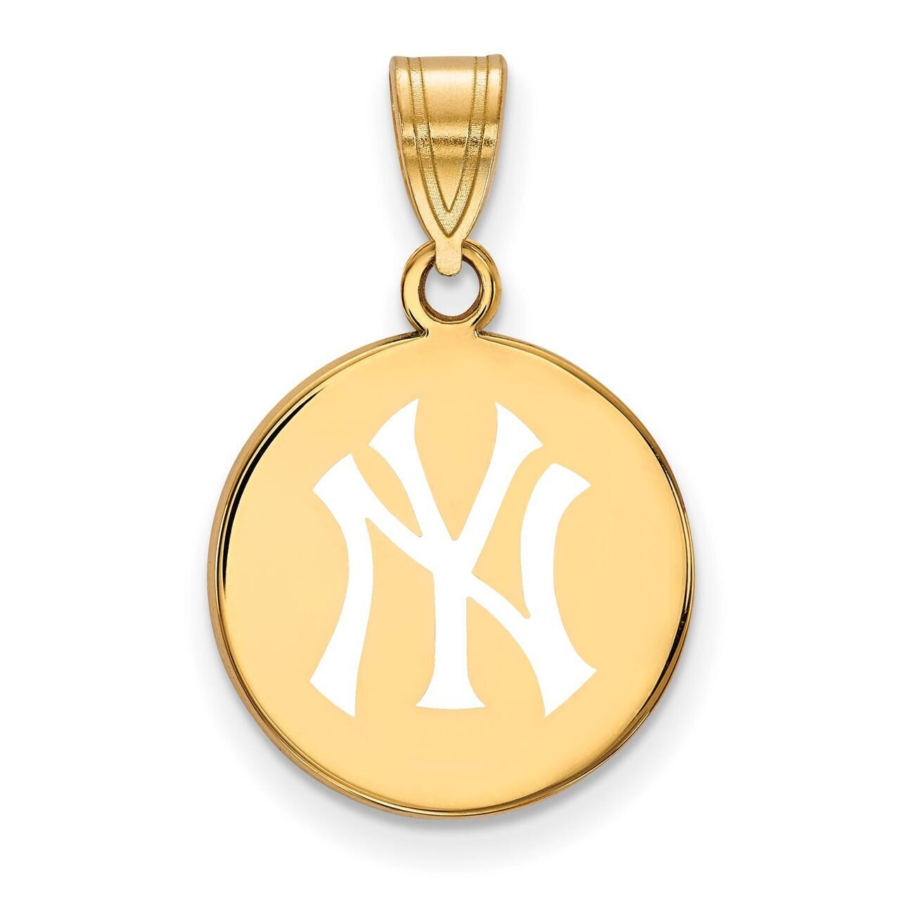 New York Yankees Medium Enamel Disc Pendant Gold-plated Silver GP040YAN
