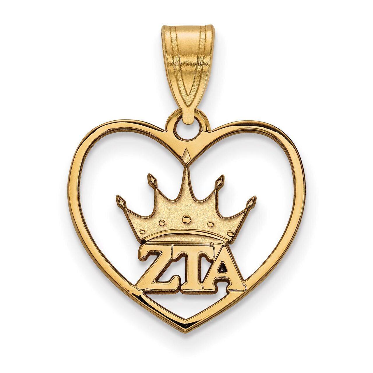 Zeta Tau Alpha Heart Pendant Gold-plated Silver GP040ZTA, MPN: GP040ZTA, 886774941257