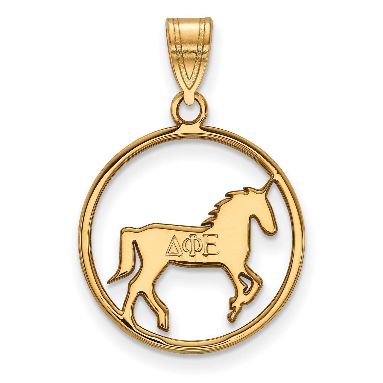 Delta Phi Epsilon Small Circle Pendant Gold-plated Silver GP041DPH, MPN: GP041DPH, 886774941400