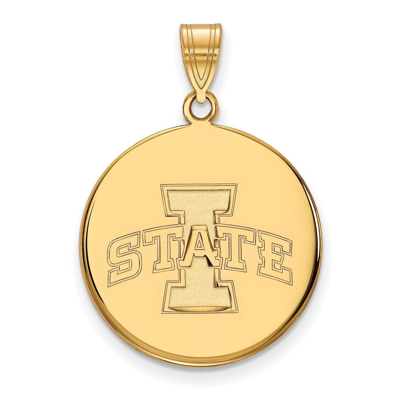 Iowa State University Large Disc Pendant Gold-plated Silver GP041IAS