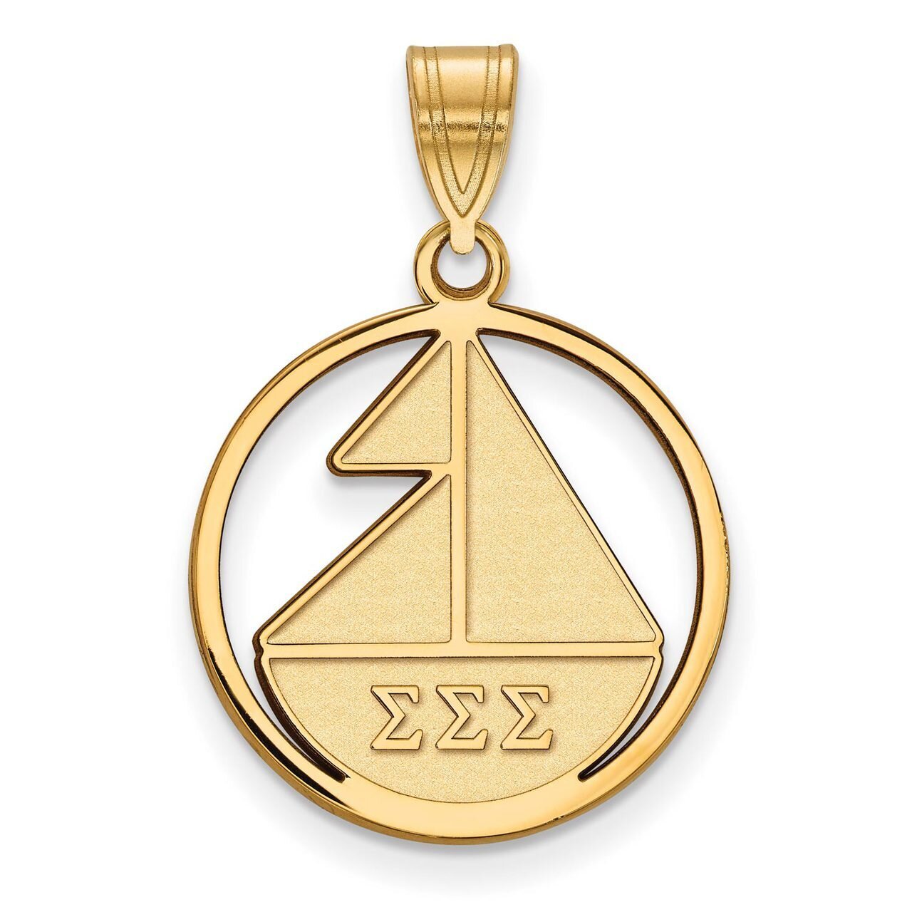 Sigma Sigma Sigma Small Circle Pendant Gold-plated Silver GP041SSS