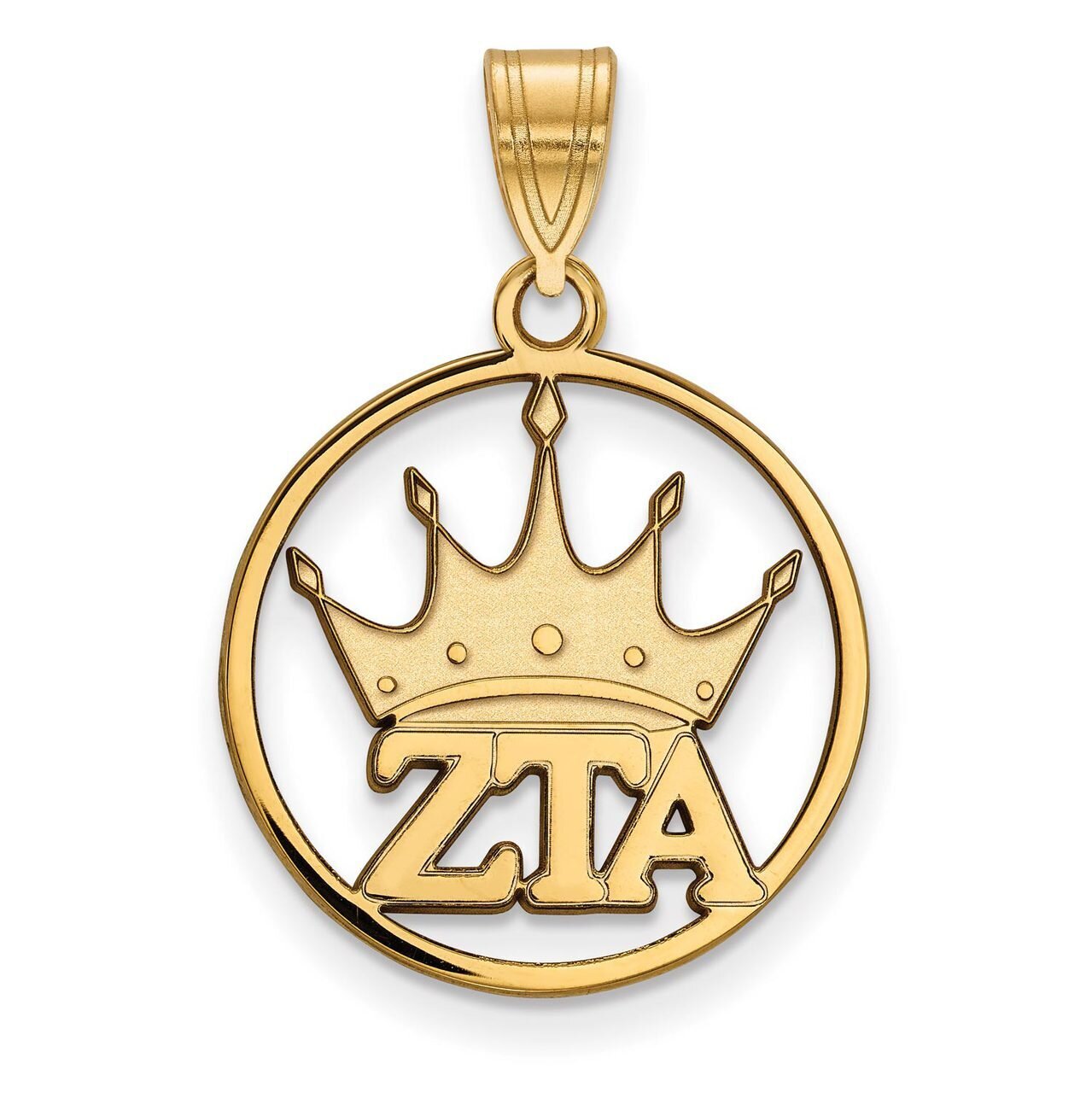 Zeta Tau Alpha Small Circle Pendant Gold-plated Silver GP041ZTA, MPN: GP041ZTA, 886774941905