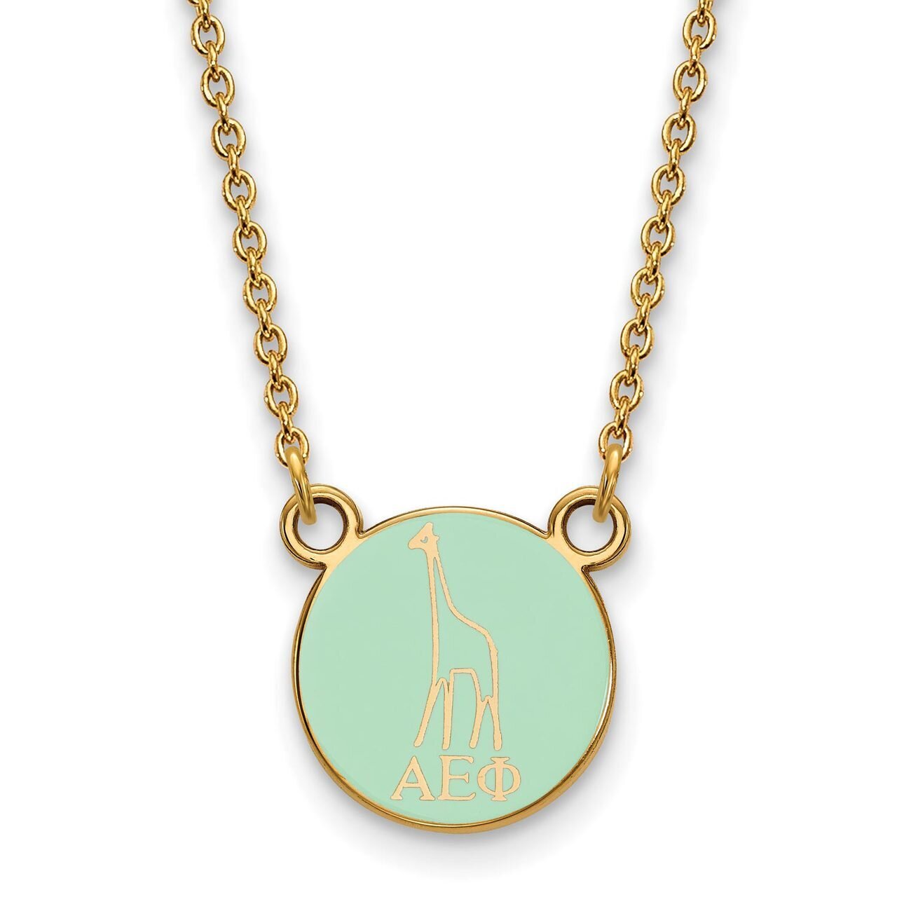 Alpha Epsilon Phi Extra Small Enameled Pendant with 18 Inch Chain Gold-plated Silver GP042AEP-18, M…