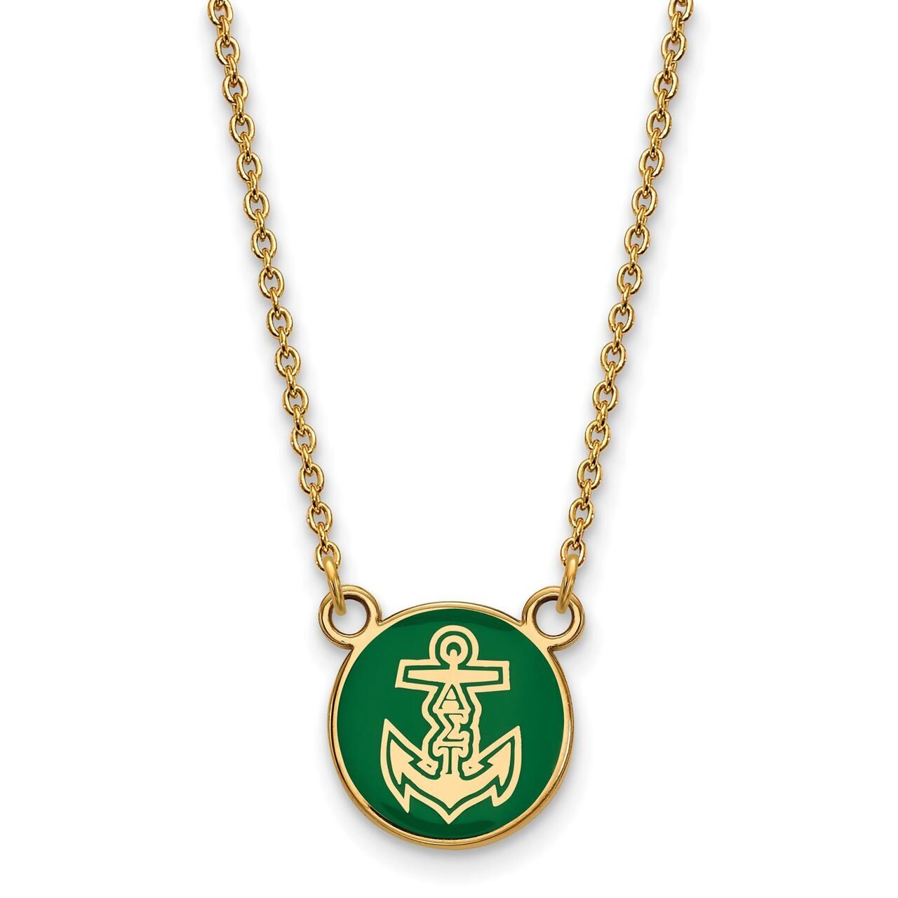 Alpha Sigma Tau Extra Small Enameled Pendant with 18 Inch Chain Gold-plated Silver GP042ALS-18, MPN…